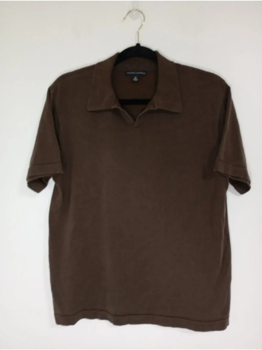 Banana Republic Mens Brown Silk-Cotton Polo Shirt Size M
